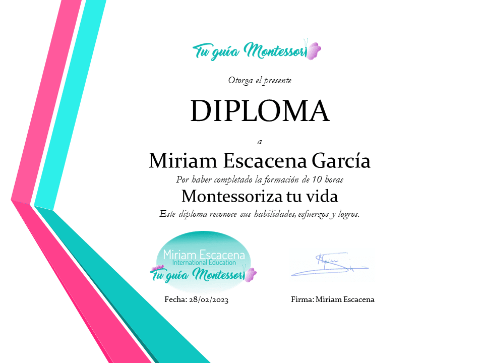 Certificado Montessoriza tu aula